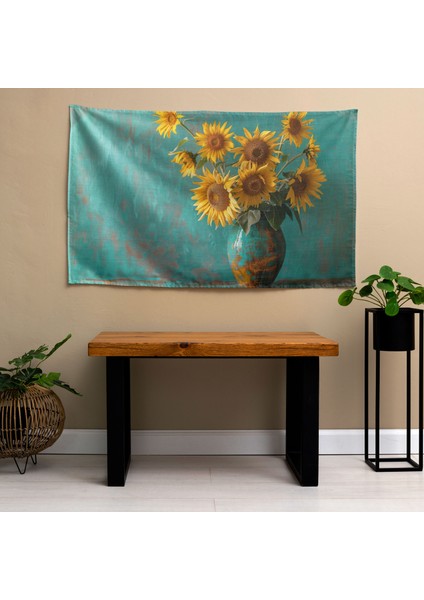 Vincent Van Gogh Ayçiçeği Duvar Örtüsü - Canlı Renklerle Pamuk ve Polyester Kumaş Sanatı fiyatları