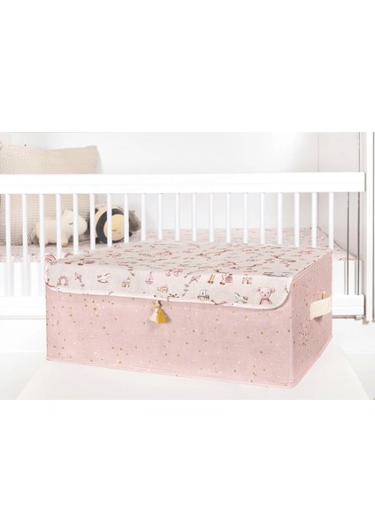 Baby Püsküllü Kapaklı Kutu Düzenleyici Çok Amaçlı Organizer Kutu Baza Boy (Pembe) - 04249 ( Lisinya ) fiyatları