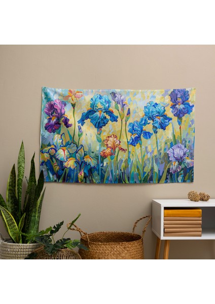 Vincent Van Gogh Süsen Duvar Sanatı - Modern Süblimasyon Baskı Duvar Örtüsü Pamuk Arka