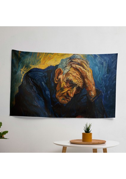 Vincent Van Gogh Ilham Veren Duygusal Portre Kumaş Duvar Örtüsü - Pamuk Sırt - Canlı