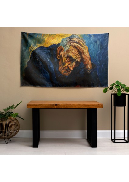 Vincent Van Gogh Ilham Veren Duygusal Portre Kumaş Duvar Örtüsü - Pamuk Sırt - Canlı