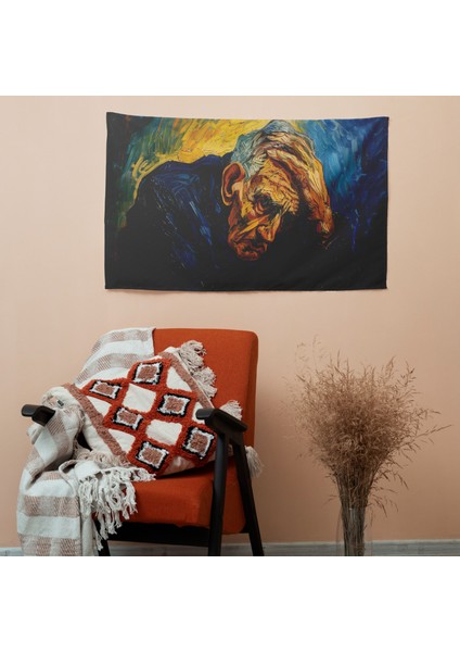 Vincent Van Gogh Ilham Veren Duygusal Portre Kumaş Duvar Örtüsü - Pamuk Sırt - Canlı