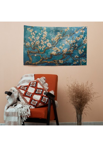 Vincent Van Gogh Çiçek Açan Badem Ağacı Duvar Örtüsü - Pamuk Arka, Polyester Ön fiyatları