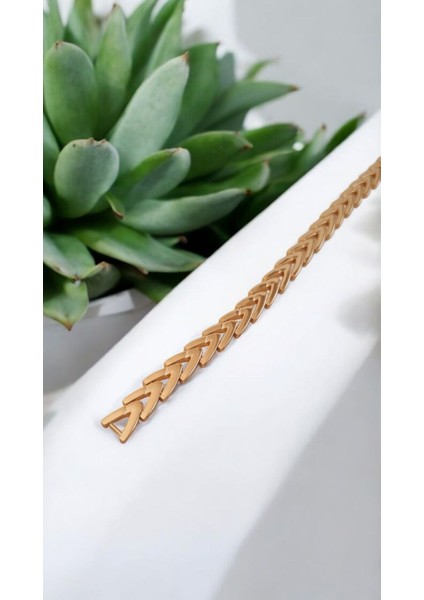 Paslanmaz Çelik Balık Sırtı Model Rosegold Bileklik