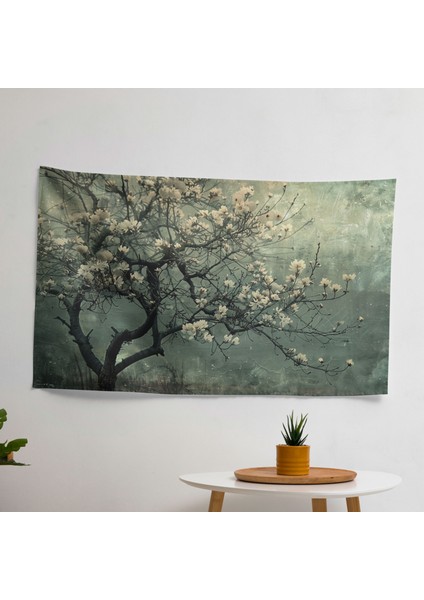 Vincent Van Gogh Çiçek Açan Badem Ağacı Modern Sanat Duvar Örtüsü - Canlı Renkler, Hafif Kumaş,