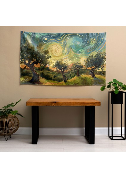 Vincent Van Gogh Duvar Sanatı - Canlı Renklerle Modern Hafif Duvar Örtüsü - Pamuk Sırt
