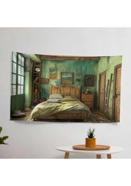 Vincent Van Gogh'tan Ilham Alan Yatak Odası Duvar Örtüsü - Pamuk Sırt - Ranforce Kumaş