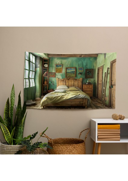 Vincent Van Gogh'tan Ilham Alan Yatak Odası Duvar Örtüsü - Pamuk Sırt - Ranforce Kumaş