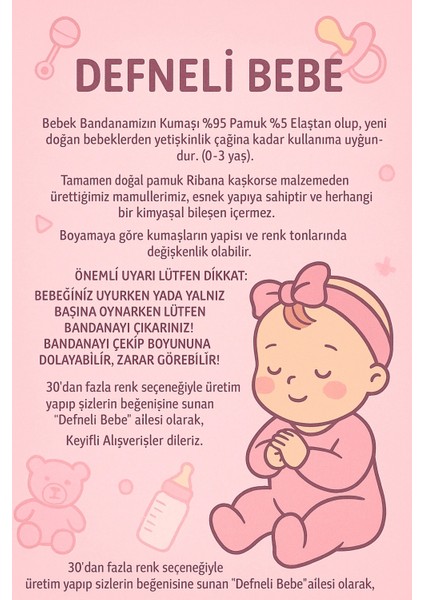 Kız Çocuk Bebek Bandana ve Babet Çorap Seti