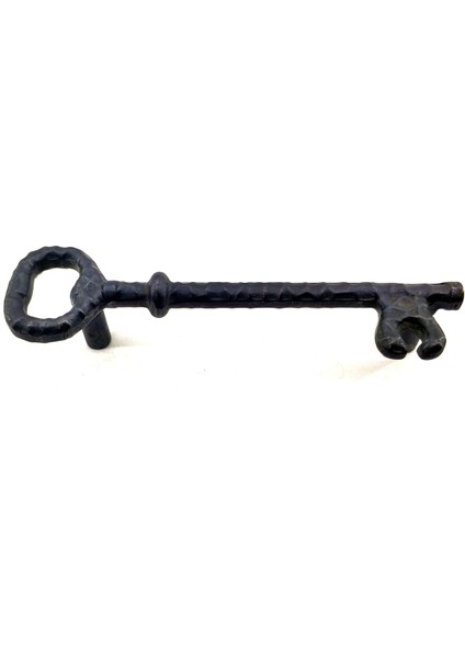 Antika Tarz Dekoratif Pirinç Anahtar Şeklinde Kapı Çekme Kolu, Mobilya, Sandık, Kutu Kulbu - 128MM, Oksit