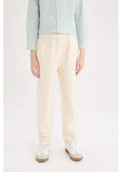 Yeni Sezon Erkek Çocuk Balloon Fit Standart Paça Twill Pantolon