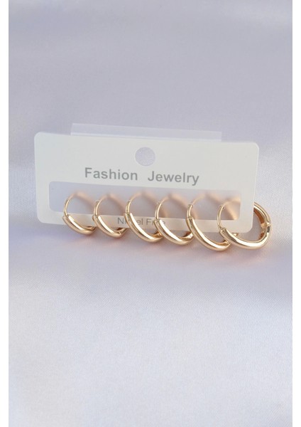 Pirinç Gold Renk Oval Küpe Seti - TJ-BKP8998