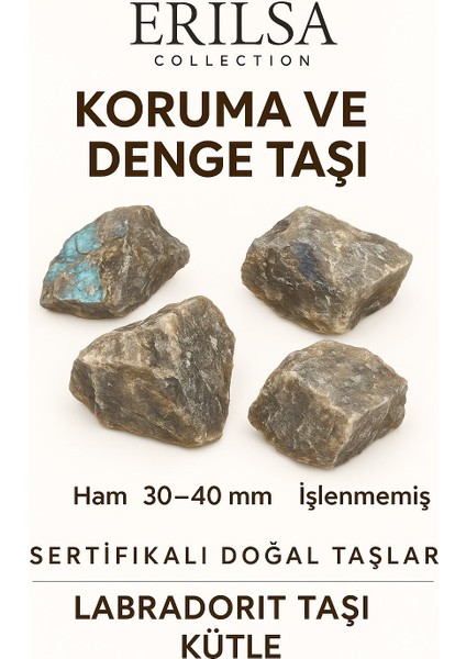 Sertifikalı Ham Işlenmemiş Labradorit Taşı Kütle – El Taşı Spiritüel Koruma Işık Yükseltici Enerji