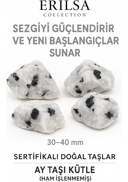 Sertifikalı Ham Işlenmemiş Ay Taşı Kütle – El Taşı | Duygusal Şifa ve Dişil Enerji Kaynağı