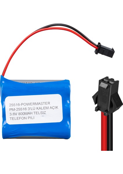 3lü Kalem Açık 3.6 Volt 800 Mah Telsiz Telefon Pili (4767) - Lisinya