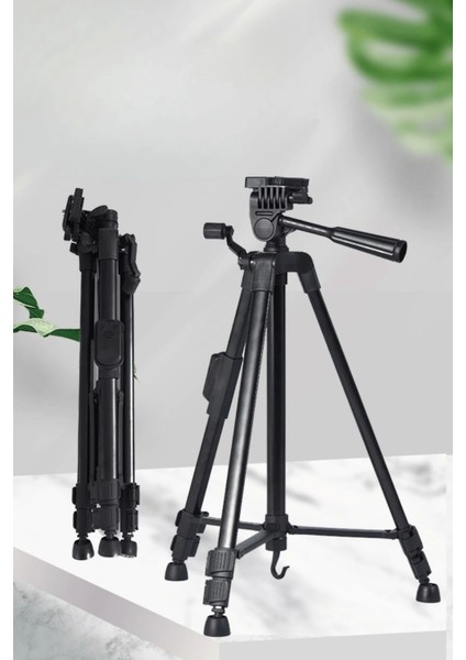Telefon ve Fotoğraf Makinası Takılabilen Bluetooth Kumandalı 146 cm Tripod ( Lisinya )