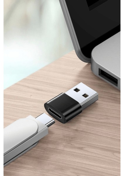 Usb'den Type-C 'ye Dönüştürücü Adaptör Veri Aktarımı Sağlayıcı Şarj Data Çevirici ( Lisinya )