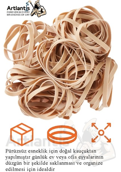 Kalın Ambalaj Lastiği 250 gr 125 Li 1 Paket %100 Kauçuk 64X6MM Geniş Büyük Paket Lastik Kasa Poşet Taşıma Lastiği