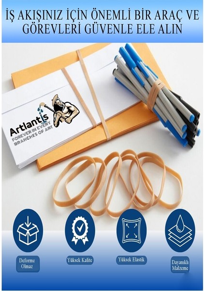 Kalın Ambalaj Lastiği 250 gr 125 Li 1 Paket %100 Kauçuk 64X6MM Geniş Büyük Paket Lastik Kasa Poşet Taşıma Lastiği