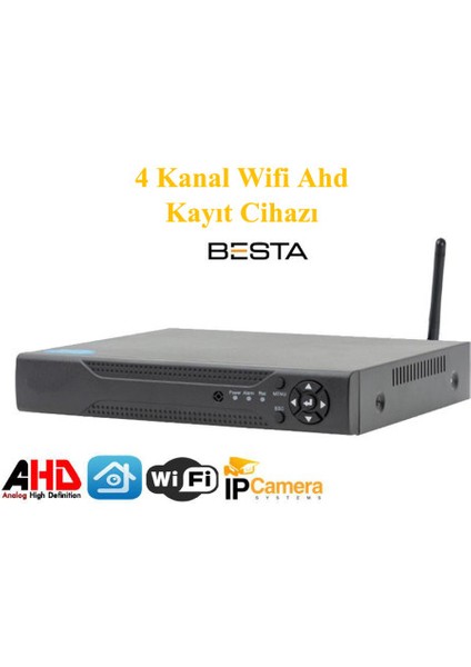 4 Kanal H265 Kablosuz Ahd Kayıt Cihazı