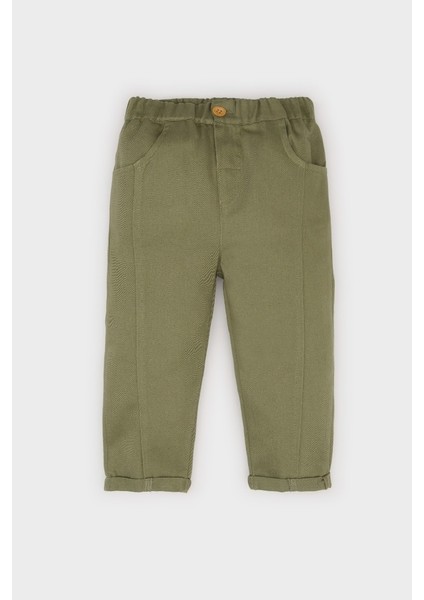 Yeni Sezon Erkek Bebek Beli Lastikli Düz Paça Gabardin Pantolon