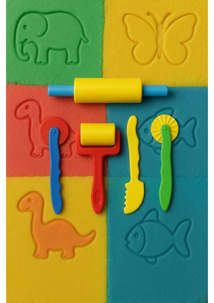 Oyun Hamuru, Merdane, Silindir, Bıçak Seti, Oyun Hamuru Hediyeli