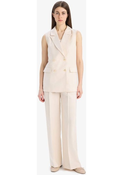 Yeni Sezon Regular Fit Ceket Yaka Tensel Blazer Yelek