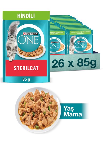 Purına One Pouch Kısır Hindi & Fasulyeli Kedi Yaş Mama 85 gr - 26