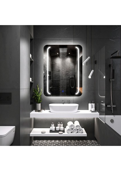 Rectavision Beyaz Led'li Lazer Kumlamalı Lavabo & Banyo Aynası (Dokunmatik Sensörlü) fiyatları