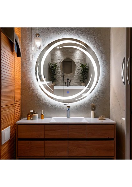 Flux Beyaz Led'li Lazer Kumlamalı Lavabo & Banyo Aynası (Dokunmatik Sensörlü) modelleri