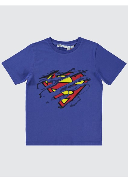 Süperman Erkek Çocuk Tişört 6-9 Yaş Saks