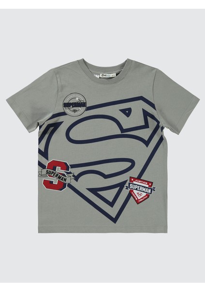 Süperman Erkek Çocuk Tişört 10-13 Yaş Gri