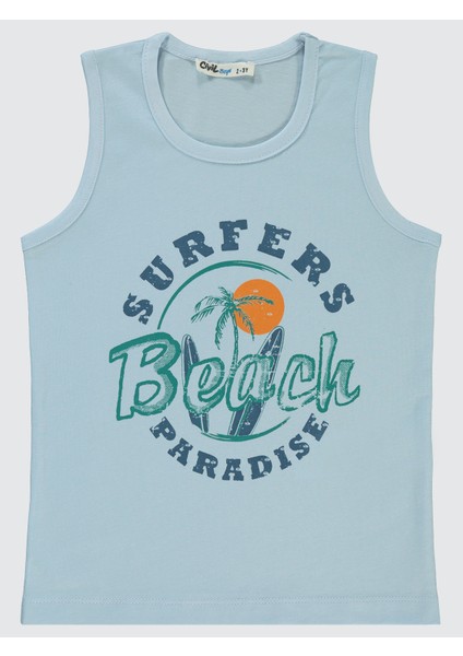 Erkek Çocuk Tişört 2-5 Yaş Buz Mavi