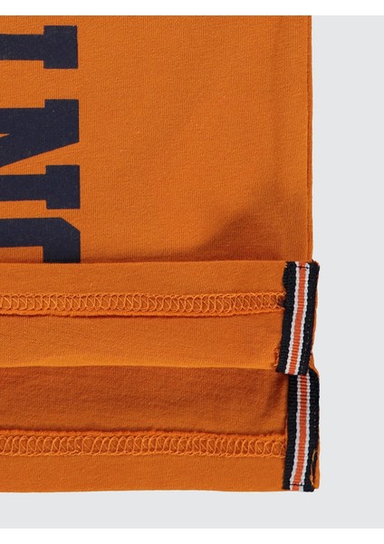 Erkek Çocuk Tişört 6-9 Yaş Koyu Oranj modelleri