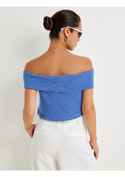 Yeni Sezon Koton x Sima Tarkan - Omzu Açık Üst Kat Detaylı Pamuklu Slim Fit