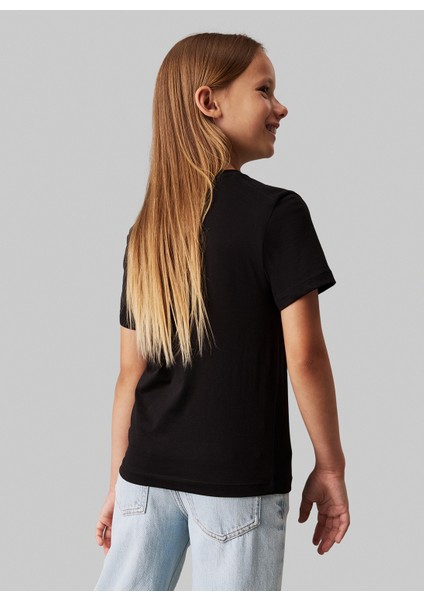 Baskılı Siyah Erkek Çocuk T-Shirt IU0IU00676BEH