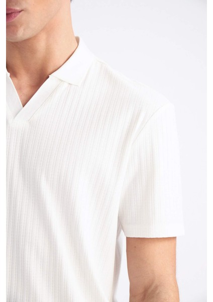 Regular Fit Polo Yaka Krinkıl Kısa Kollu Tişört E1207AX25SM indirimleri