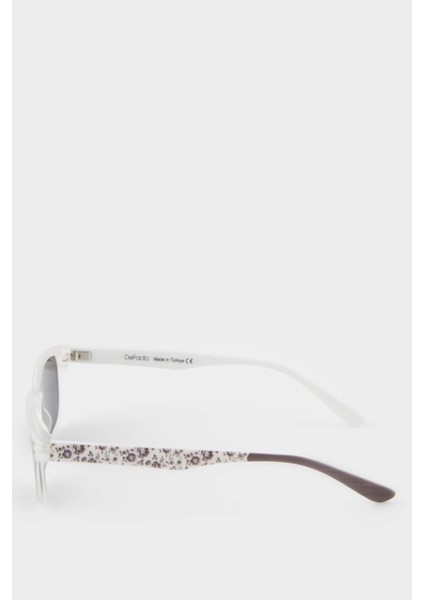 Kız Çocuk Yuvarlak Beyaz Plastik Çerçeve Siyah Cam Polarize Güneş Gözlüğü F4365A8NS modelleri