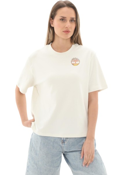 Tb0a67zfcm91 Timberland Tımberfresh Back And Front Graphıc Short Kadın T-Shirt Beyaz