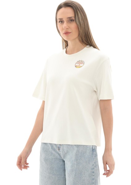 Tb0a67zfcm91 Timberland Tımberfresh Back And Front Graphıc Short Kadın T-Shirt Beyaz