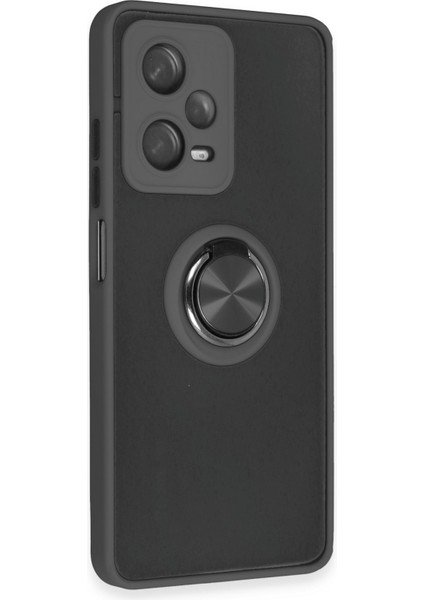 Xiaomi Poco X5 5g Kılıf Montreal Yüzüklü Silikon Kapak - Siyah Ynsmr