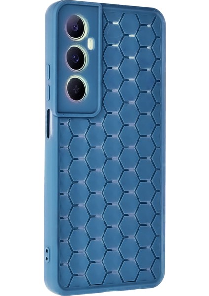 Realme C65 Kılıf Petek Silikon Kapak - Mavi Ynsmr