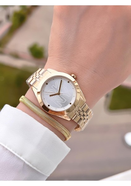 Çelik Kasa ve Kordon 5 Atm Suya Dayanıklı 2 Yıl Garantili Kadın Kol Saati+Bileklik DKNY.0045.2 fiyatları