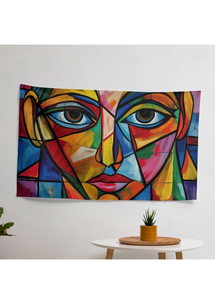 Pablo Picasso'dan Ilham Alan Duvar Örtüsü - Pamuk ve Polyester Karışımı, Canlı Renkler,