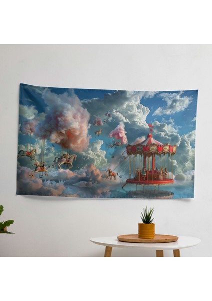 Gerçeküstücülük Modern Sanat Duvar Örtüsü - Ranforce Kumaş, Canlı Renkler, Hafif Kumaş - Yatak
