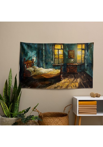 Vincent Van Gogh'tan Esinlenen Duvar Örtüsü - Pamuk Sırtlı, Süblimasyon Baskılı, Canlı