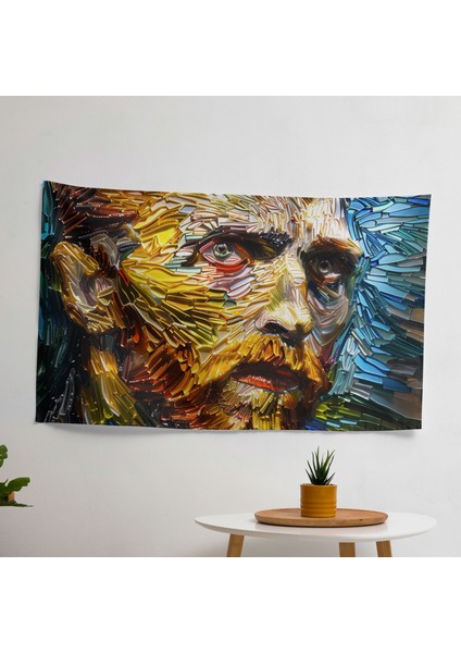 Vincent Van Gogh Otoportre Modern Duvar Örtüsü - Pamuk Sırtlı, Canlı Renkler