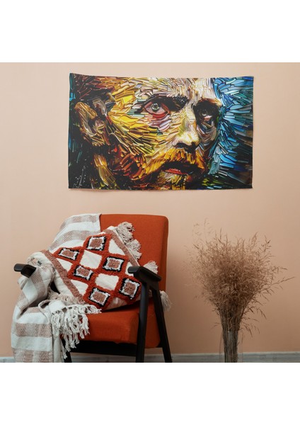 Vincent Van Gogh Otoportre Modern Duvar Örtüsü - Pamuk Sırtlı, Canlı Renkler fiyatları