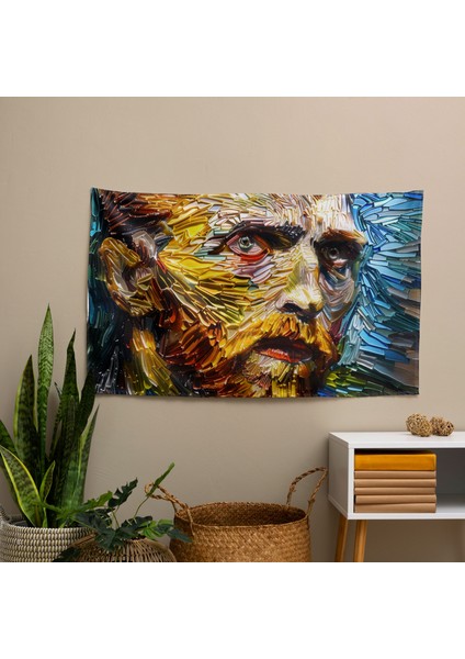 Vincent Van Gogh Otoportre Modern Duvar Örtüsü - Pamuk Sırtlı, Canlı Renkler modelleri