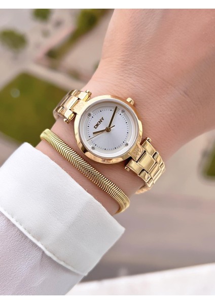 Çelik Kasa ve Kordon 5 Atm Suya Dayanıklı 2 Yıl Garantili Kadın Kol Saati+Bileklik DKNY.0055.2 fiyatları